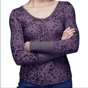 Free People Tops - Free People Scoop Neck Purple Thermal Henley Free People Tops - Free People Scoop Neck Purple Thermal Henley
